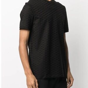 Emporio Armani Black Patterned Short Sleeve Tee